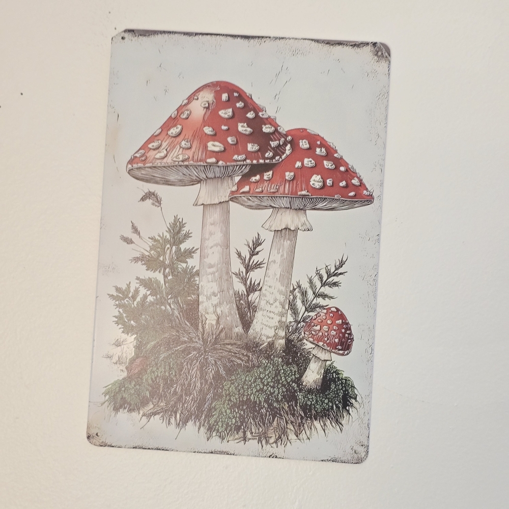 Vintage Mushroom Metal Sign